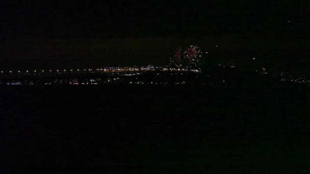 San Francisco New Year Eve Fireworks Show — стоковое видео