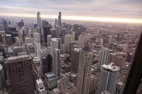 Чикагский горизонт с башни Хэнкок — стоковое фото