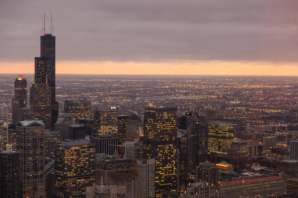 Chicago panoramę miasta z wieży hancock — Zdjęcie stockowe