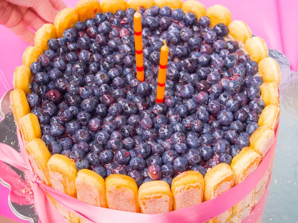 Blueberry Birthday Cake — Stock Photo, Image