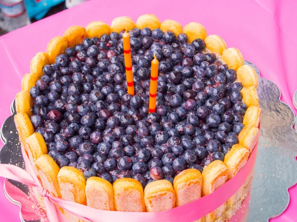 Blueberry Birthday Cake — Stock Photo, Image