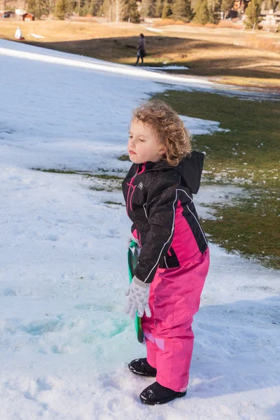 Divertimento in famiglia sulla neve — Foto Stock