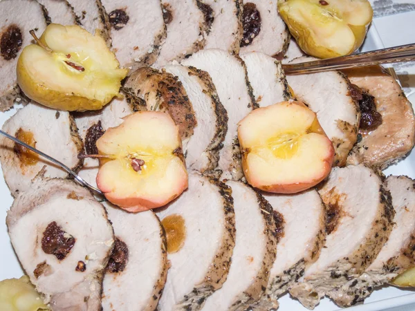 Pork loin stuffed with prunes — Stock Photo, Image