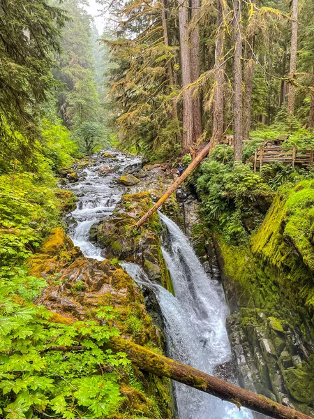 Sol Duc Falls Sol Duc Valley Called Most Beautiful Falls Royalty Free Stock Photos
