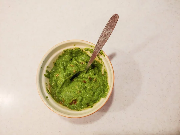 Guacamole Een Mexico Voor Het Eerst Ontwikkelde Dip Spread Salade — Stockfoto