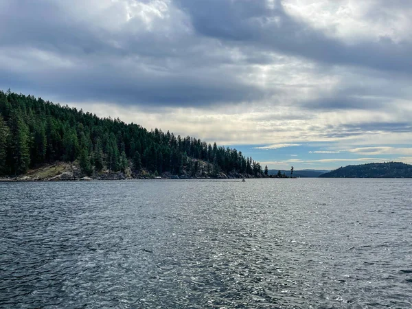 Coeur Alene Lake Een Natuurlijk Stuwmeer North Idaho Gelegen Het — Stockfoto
