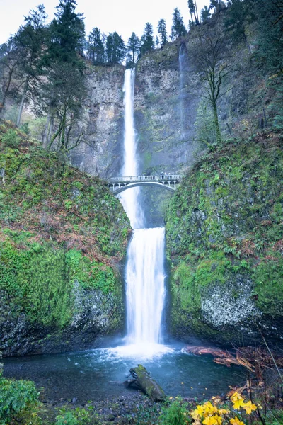 Multnomah Falls Ett Vattenfall Beläget Multnomah Creek Columbia River Gorge — Stockfoto