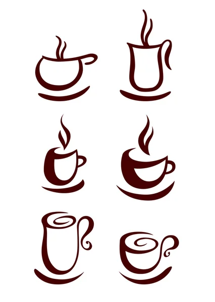 Set cup of coffee — Stock Vector