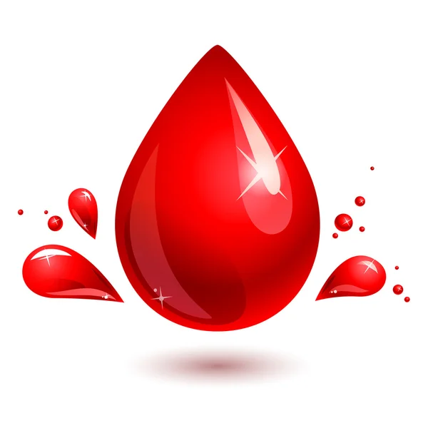 Kropla krwi. czerwona kropla — Wektor stockowy