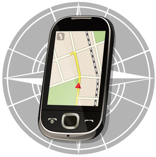 Chytrý telefon mapy navigace — Stockový vektor