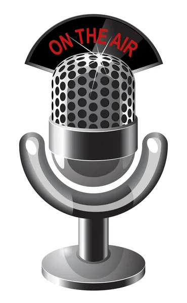 Retro steel microphone icone — Stock Vector