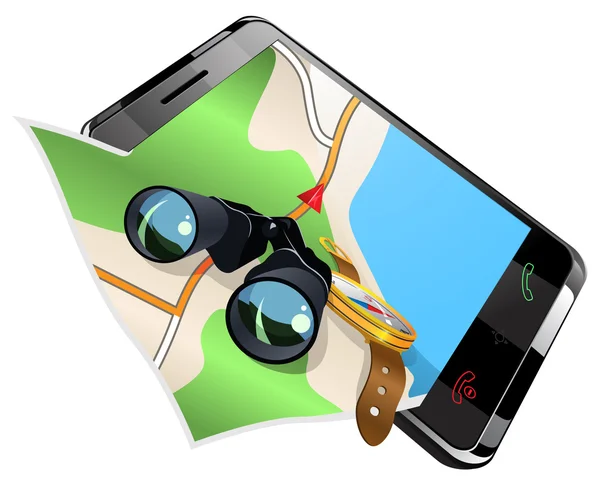 Navigazione su smartphone — Vettoriale Stock