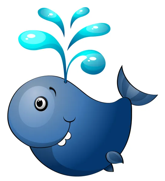 Merry pesce balena — Vettoriale Stock