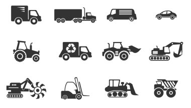 sembolleri ve ulaşım & yükleme makineleri