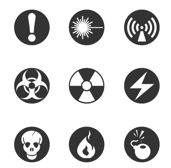 Hazard Sign Icons — Stock Vector