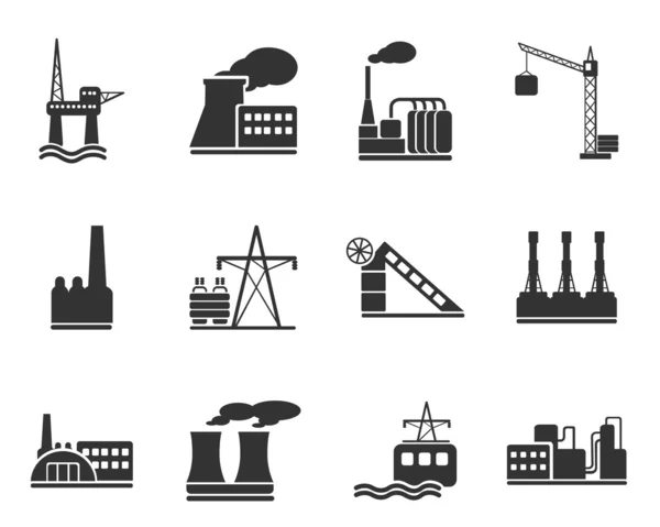 Símbolos de fábrica e indústria —  Vetores de Stock