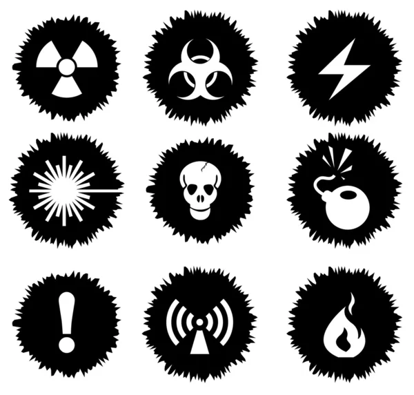 Hazard Sign Icons — Stock Vector