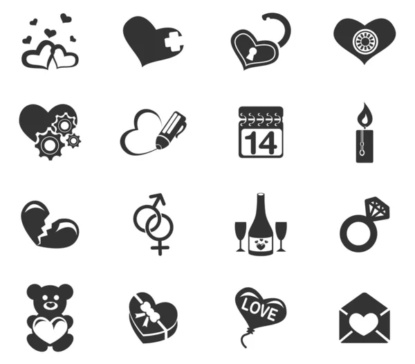 Valentines and Love Icons — Stock Vector
