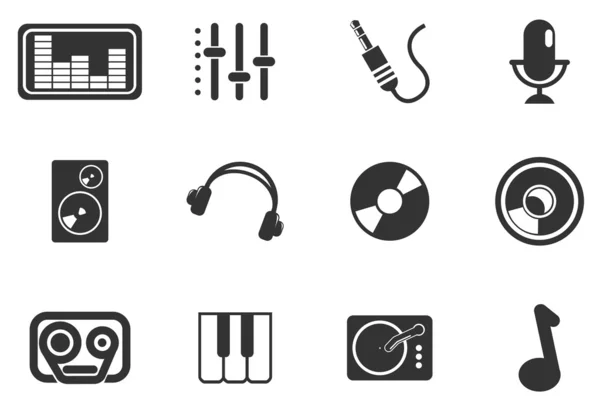 Audio & música iconos vectoriales simples — Vector de stock