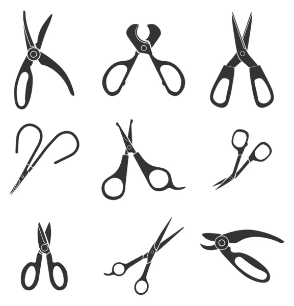 Scissors Silhouette Icons — Stock Vector