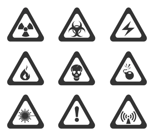 Icônes de signe de danger — Image vectorielle