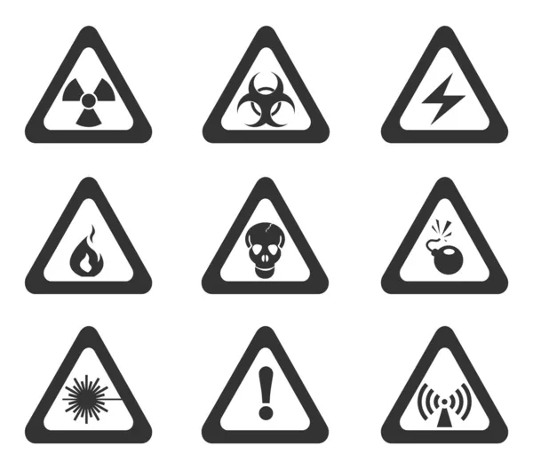 Hazard Sign Icons — Stock Vector