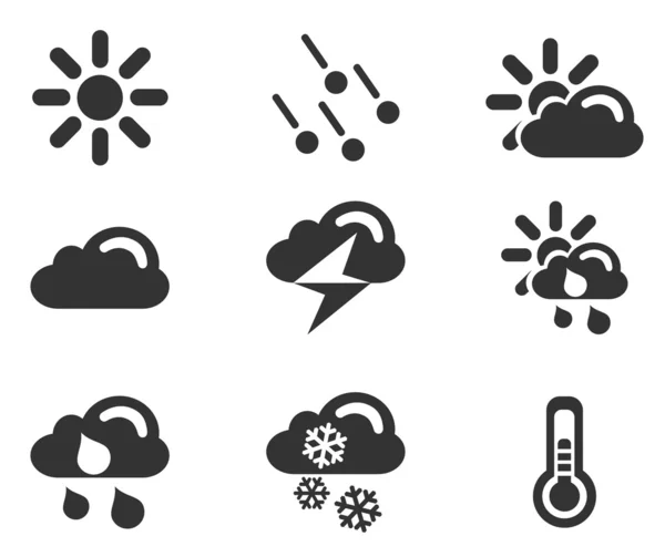 Weather simple vector icons — Stock Vector