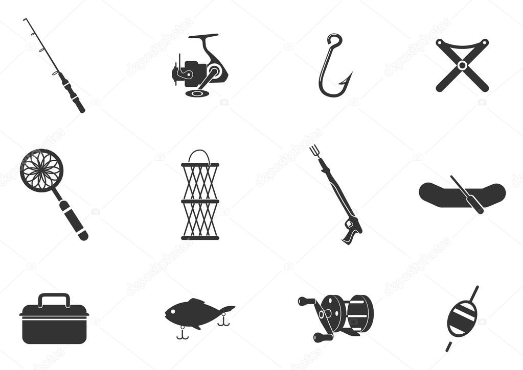 Fishing icon set