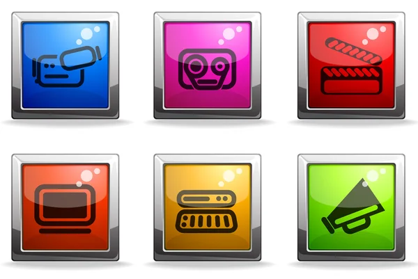 Media vector icon set — Stock Vector