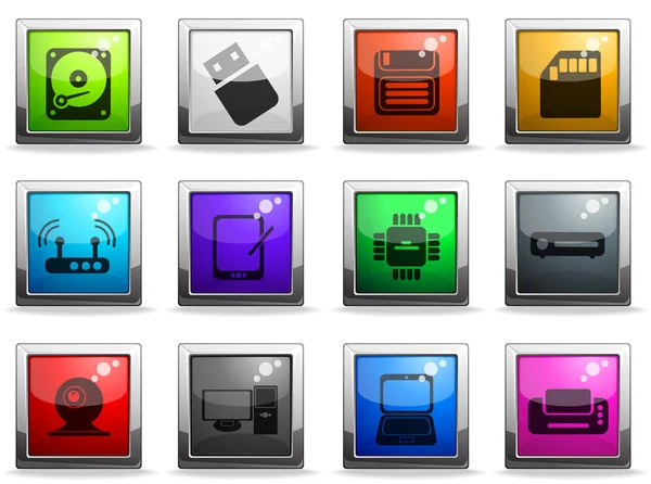 Computer apparatuur kleur vector iconen — Stockvector
