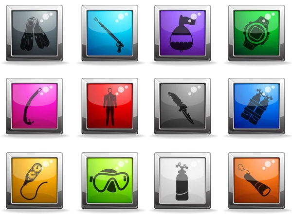 Diving icon set — Stock Vector