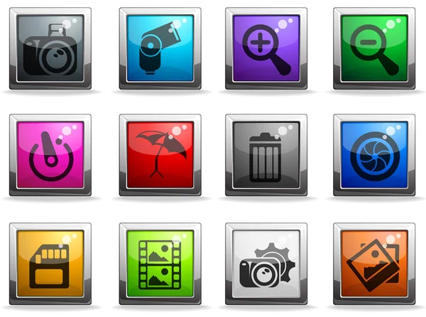 Photography Icons — Stock Vector