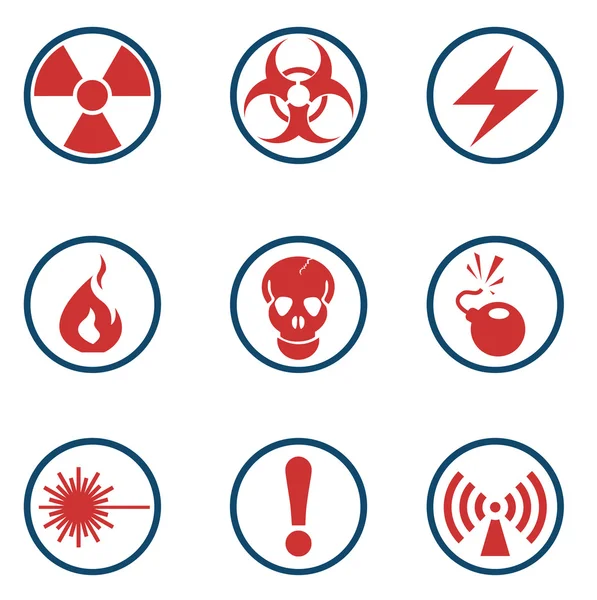 Hazard Sign Icons — Stock Vector