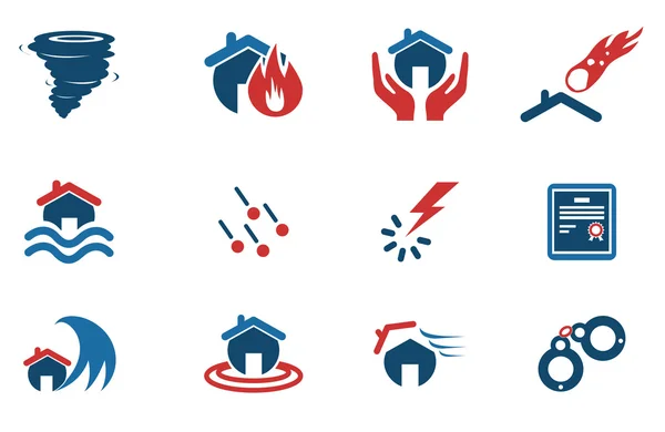 Iconos de seguros para el hogar — Archivo Imágenes Vectoriales