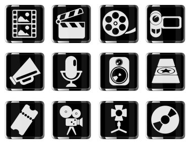 medya parlak Icon set vektör