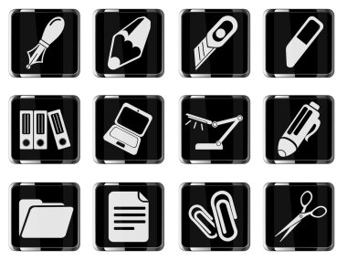 medya parlak Icon set vektör