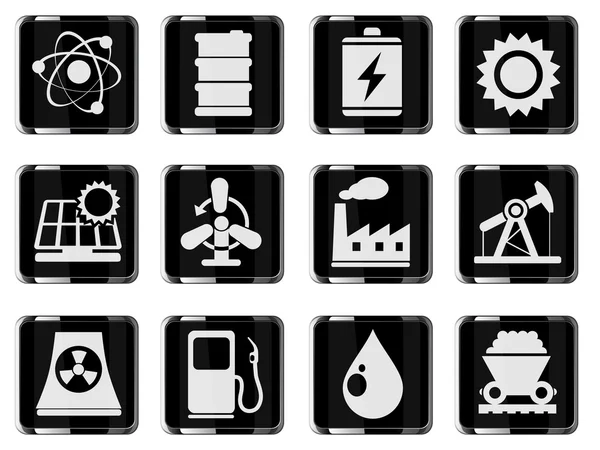 Icon Set, Energy and Industry — Stock Vector