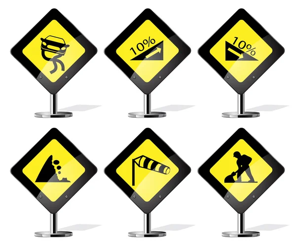 Road Sign Icons — Stock Vector