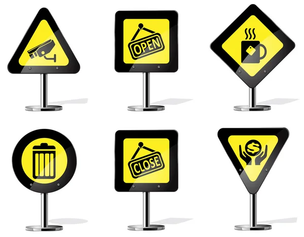 Road Sign Icons — Stock Vector