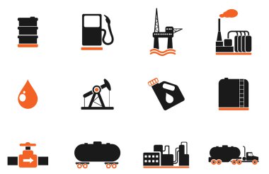 Petrol ve petrol sanayi nesnelerin simgeleri
