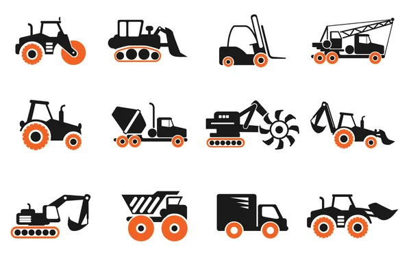 Symbols of Construction Machines — Stock Vector