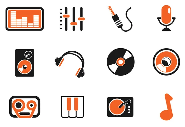 Audio & muziek Eenvoudige vector iconen — Stockvector