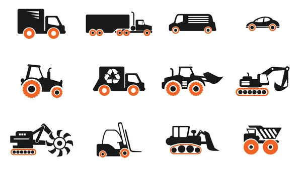 Символы транспортных и грузовых машин — стоковый вектор
