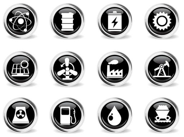 Conjunto de iconos, Energía e Industria — Vector de stock
