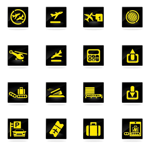 Iconos del aeropuerto — Archivo Imágenes Vectoriales