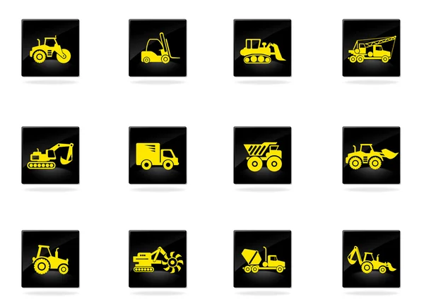Symbole der Baumaschinen — Stockvektor