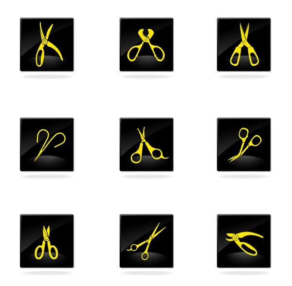 Scissors Silhouette Icons — Stock Vector