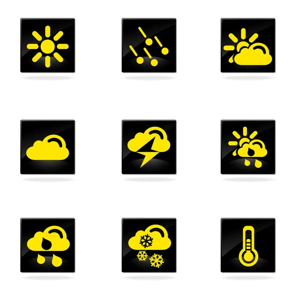 Jednoduché vektorové ikony počasí — Stockový vektor
