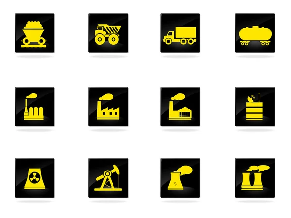 Symboles d'usine et d'industrie — Image vectorielle