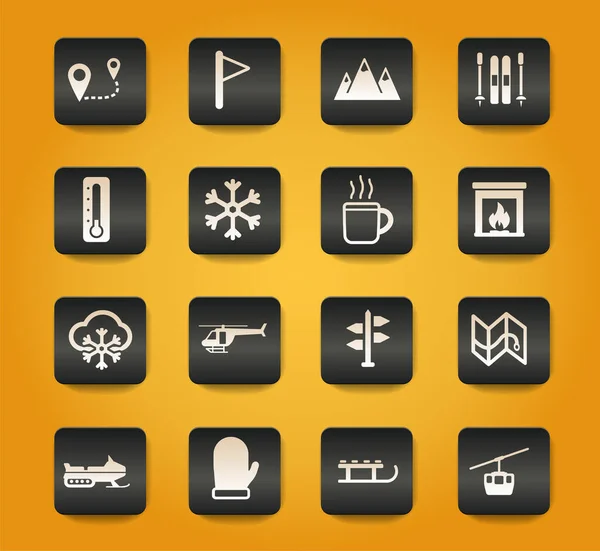 Esquí Simplemente Símbolo Para Los Iconos Web Interfaz Usuario — Archivo Imágenes Vectoriales